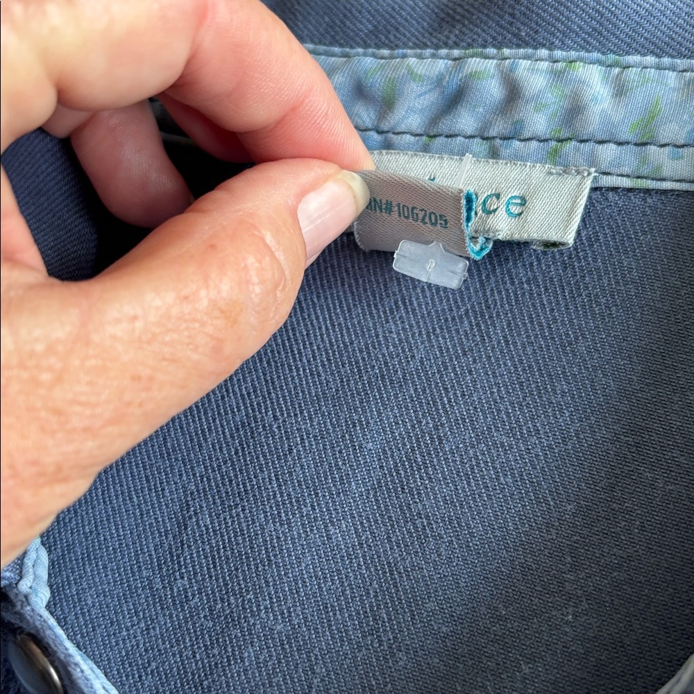 Sundance Blue Embroidered Sleeve Button-Front Shirt - Picture 7 of 9